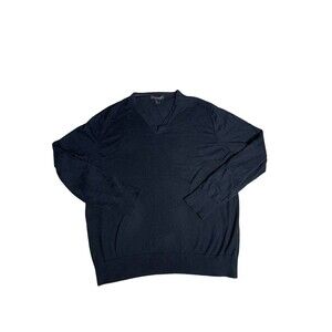 Banana Republic Luxury Blend Black XLarge Silk Cashmere Cotton V-Neck Sweater